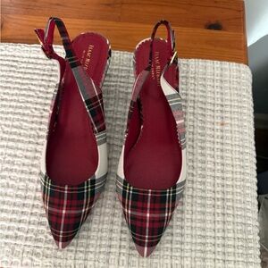 Isaac Mizrahi Women's Plaid Slingback Heels - Red and Black